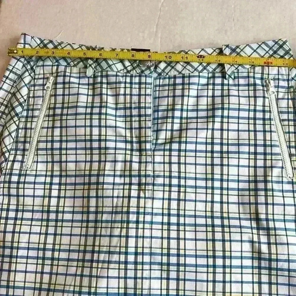 Nivo by Lanctot Golf Skirt with under shorts yellow and blue plaid size 10 skort - Picture 11 of 13